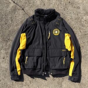 Polo Ralph Lauren Mountain Division Windbreaker Jacket Black Yellow Rare XL